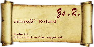 Zsinkó Roland névjegykártya